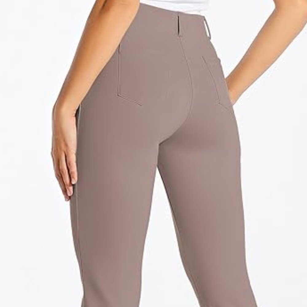 WILLIT Women's Yoga Dress Pants Straight Leg Work Slacks Stretchy Sz: L Taupe - Picture 3 of 12